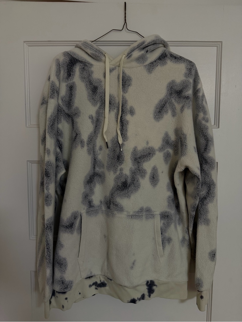 feat The Standard Hoodie (fleece) - cream and grey marble